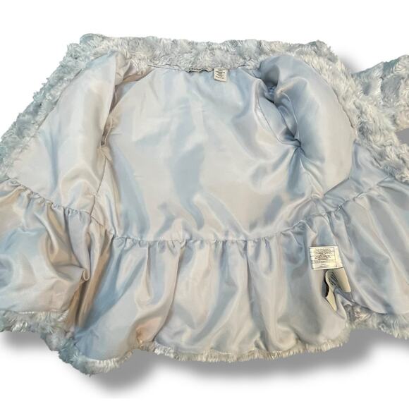 Calvin Klein Jeans Girls Size 3T Coat Jacket Faux Fur Button Down Dress Up Gray - Picture 4 of 11